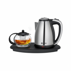 Crest Stainless Kettle (CR-5064)  إبريق تسخين ستانلس+إبريق زجاج