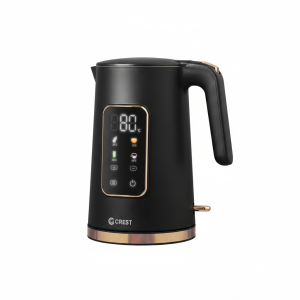 Crest Stainless Black Gold Kettle (CR-5206) أسود + ذهبي ديجيتال إبريق تسخين ستانلس