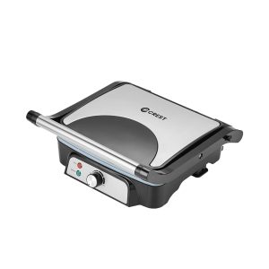 Crest Panini Grill Toaster (CR-5186)توستر /جريل ستانليس ستيل اسود يدوي