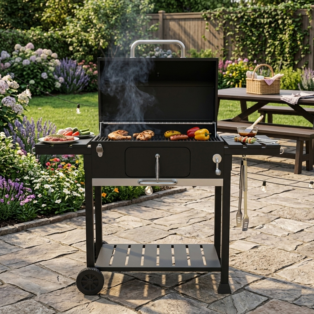 Goldvision Charcoal Grill (GV-7067-G) جريل فحم جولد فجن 125 سم مع غطاء - Image 3