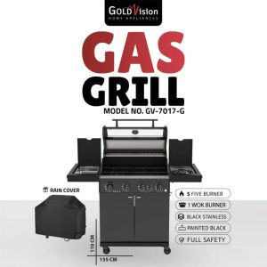 Goldvision Gas Grill (GV-7017-G) جريل غاز 5عيون خارجي جولد فيجن