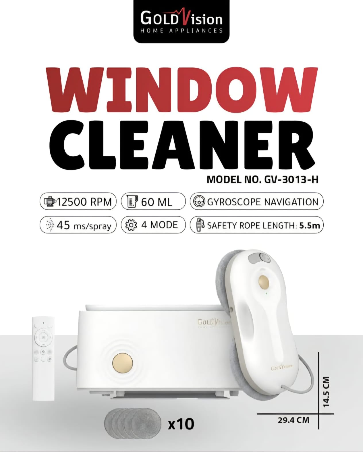 Goldvision Monster Robot Window Cleaner روبوت تنظيف الزجاج جولد فيجن - Image 4